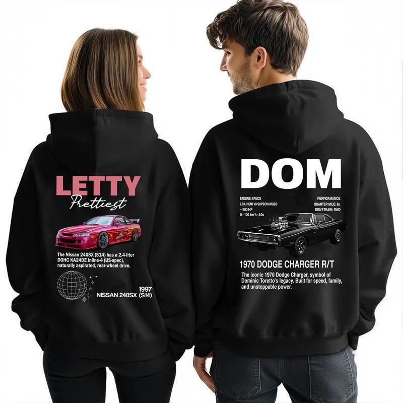 Letty and Dom Car Lover Couple Matching T-Shirt, Sweatshirt, Hoodie, Husband Wife Gift, His and Her Matching Cars Movie
