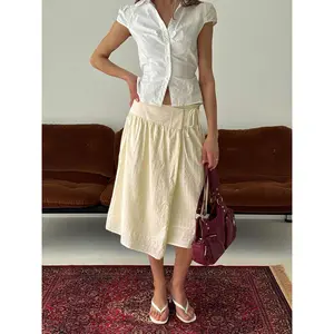 Sunney Wrap Midi Skirt Yellow