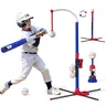 HYES 3-in-1 Multi-Use Kids' Baseball Set (Ages 3+) - Bat, Standing Tee, Hanging Tee, Ball Launcher, 6 Softballs, Adjustable Height - Easy to Assemble Kids Toy, Indoor/Outdoor Play, Christmas Gifts for Child, Toys for Boys