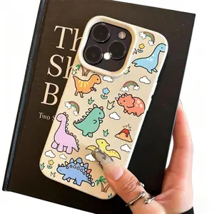 A Multicolored Lychee Pattern Phone Case Featuring a Little Dinosaur, Compatible with Apple Iphone 6/7/8/X/Xs/Xr/Xs Max/11/12/13/14/15/16/17 Pro Max