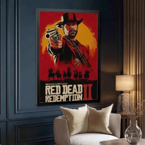 Classic Western cowboy style wall poster, suitable for bedrooms, living rooms, offices, and game rooms, for rustic home decor.