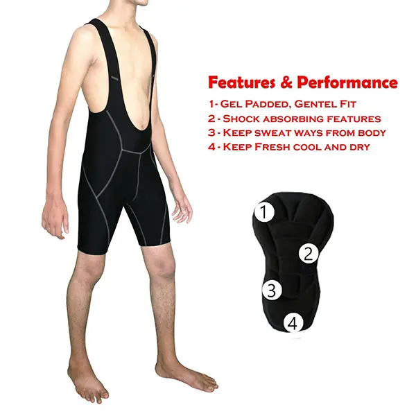 SKYLINEWEARS Men's 3D DI-Molded Cycling Bike Lycra Bib Shorts Breathable Tights Padded Pants