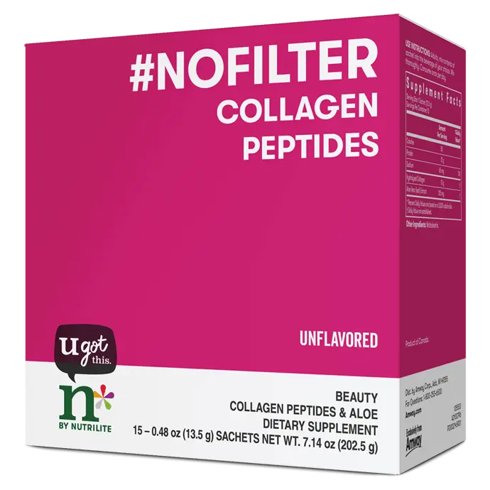 Nutrilite n by Nutrilite No Filter Collagen Peptides Sachets 15 Pack Liquid Collagen Drink with Aloe Daily Beauty Routine Support Edible Supplement
