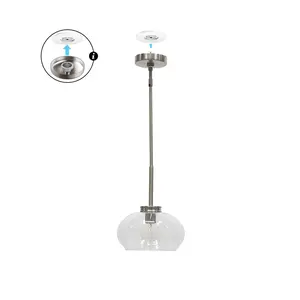 Plug & Play Kinsmon 1-Light Pendant in Transitional and Modern Style-65.24 Inches Tall and 10 Inches Wide