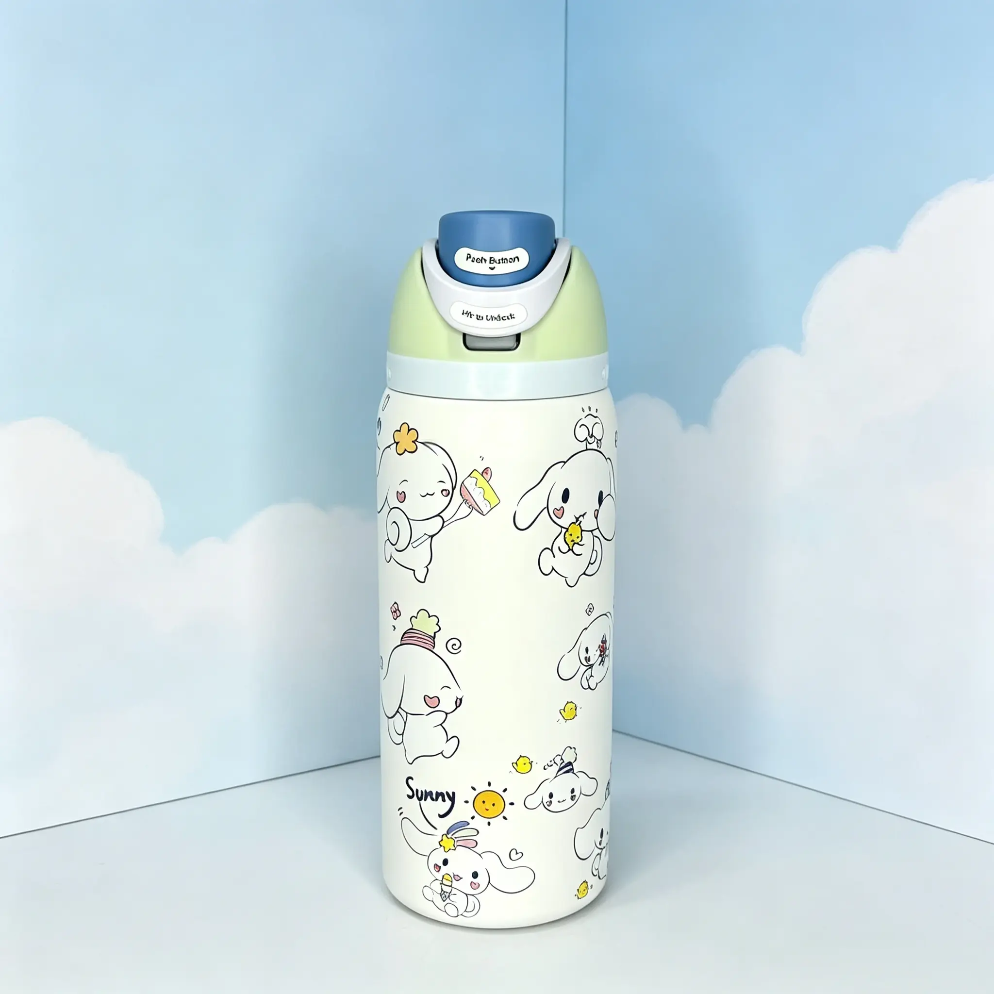 Owala FreeSip Cute Puppy 32 oz BPA-Free Insulated Stainless Steel Straw Water Bottle - Portable Vacuum Flask for Daily Hydration Needs, Sports Travel Essential Kitchenware Drinkware
