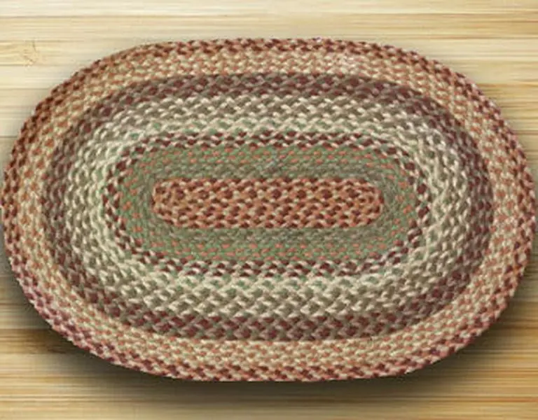 Earth Rugs Oval Shaped Rug- Buttermilk and Cranberry