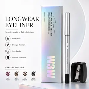 Silky Smooth Waterproof Eyeliner Pen, Smudge-Proof Longwear Eye Liner with Precision Tip, Easy Glide Makeup Pencil, 4 Shades