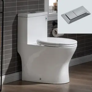 WOODBRIDGE Modern One-Piece Elongated toilet with Solf Closed Seat and Hand Free Touchless Sensor Flush Kit, White