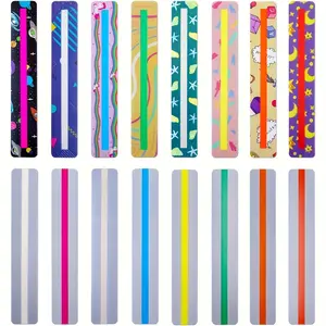 16 Piece Guided Reading Highlight Strips, Colored Overlays Bookmarks for Dyslexia, Reading Trackers Ruler, Adhd Tools for Teens & Adults, Book Accessories