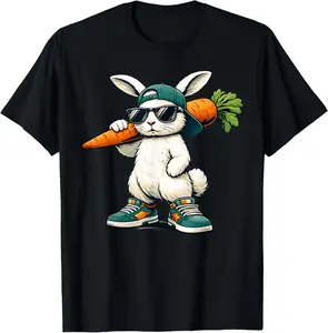 Funny Easter Bunny with Carrot Rabbit Easter unisex T-Shirt
