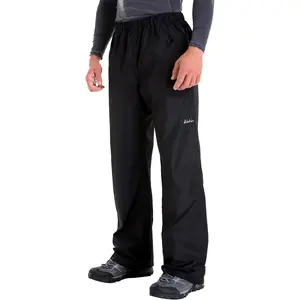 Men's Waterproof Rain Pants Elastic Waist Drawstring Insulated Ski Pants with Zipper Pockets
