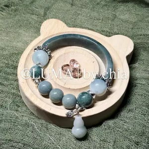 LUMA | by chia Longevity Blessing Half Bangle Beaded Bracelet