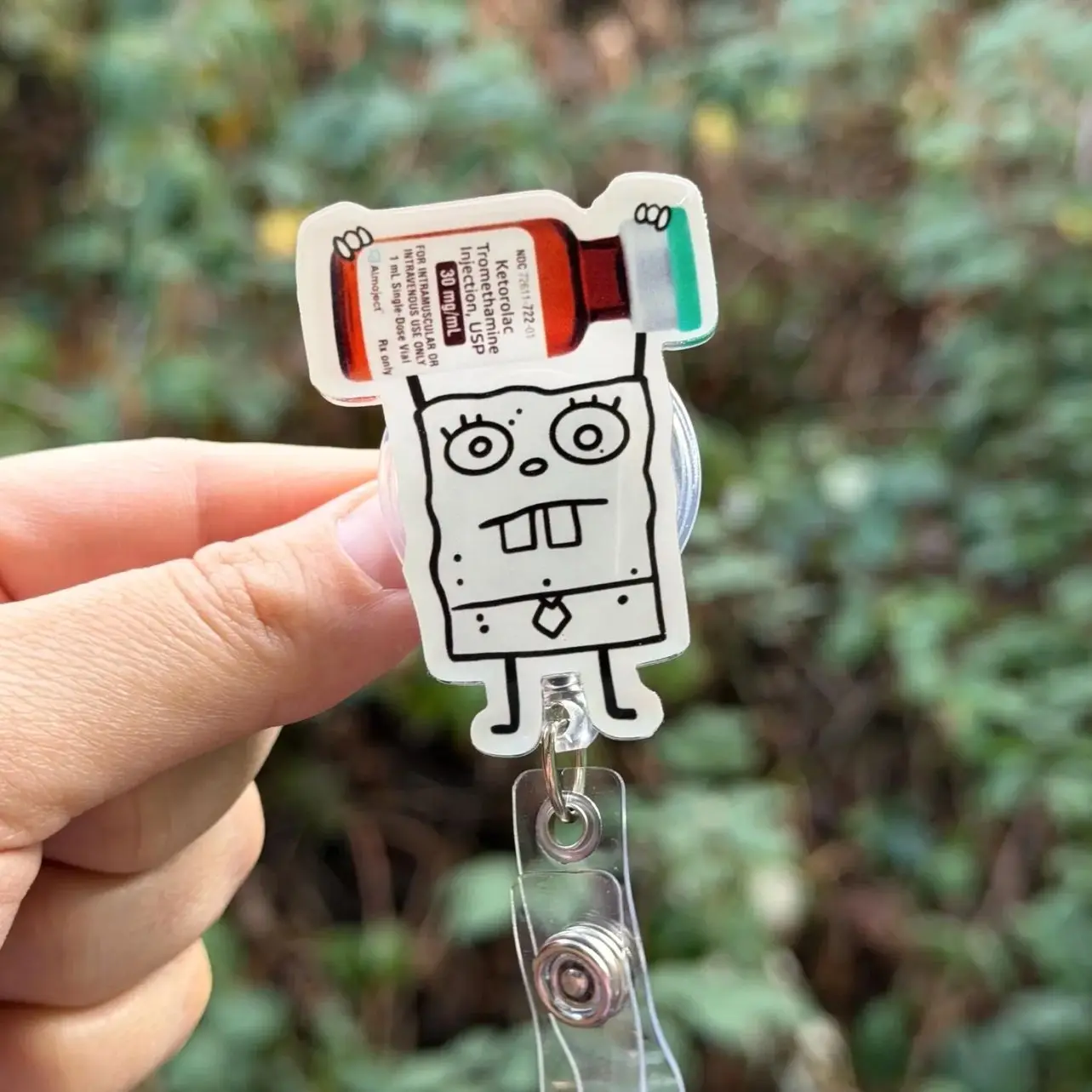 Cartoon Doodle Toradol- Badge reel, Nurse, Pharmacist, healthcare, work accessory