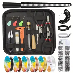 Jewelry Wire Wrapping Jewelry Making Supplies Kit, Ring Sizer Measuring Tools Kit with Tools, Ring Craft Wires, Jewelry Findings for Rings Repair
