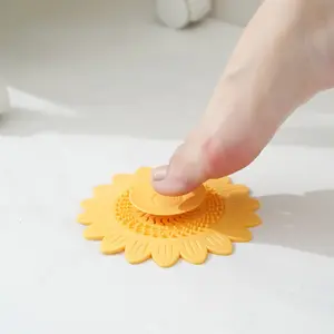 Sunflower Drain Cover, Odor-Proof Silicone Pad, Anti-Mosquito Seal, Bathroom Waste Pipe Deodorizer, Secure Fit, Durable Design