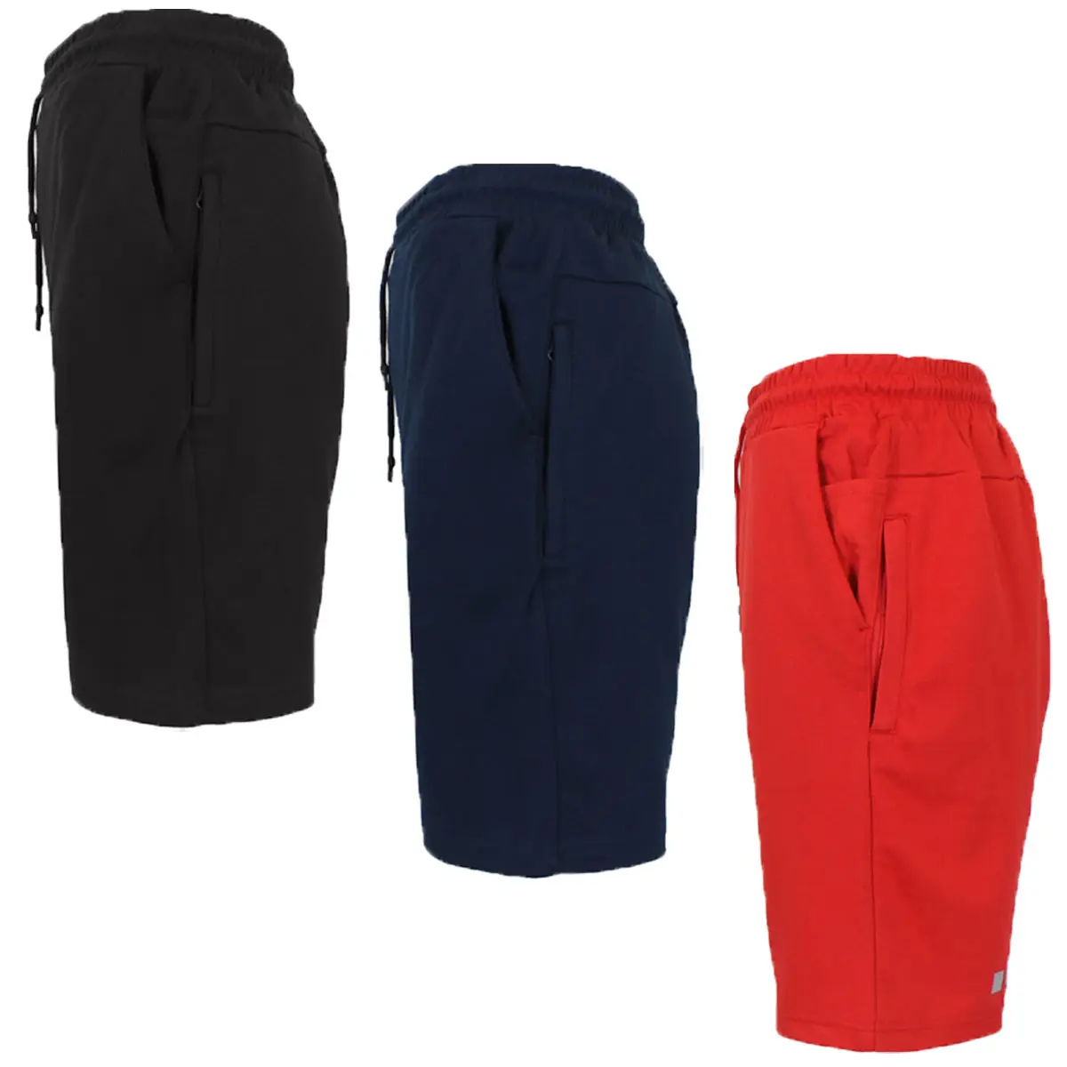 (3 Pack-Hidden Zipper) Black-Navy-Red