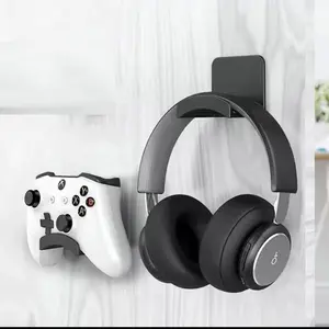 2-Pack Earphone Hook Stand, Adhesive Wall Mount, No-Drill Computer Headset Holder, Suitable for Desktop Internet Cafes Offices Computers