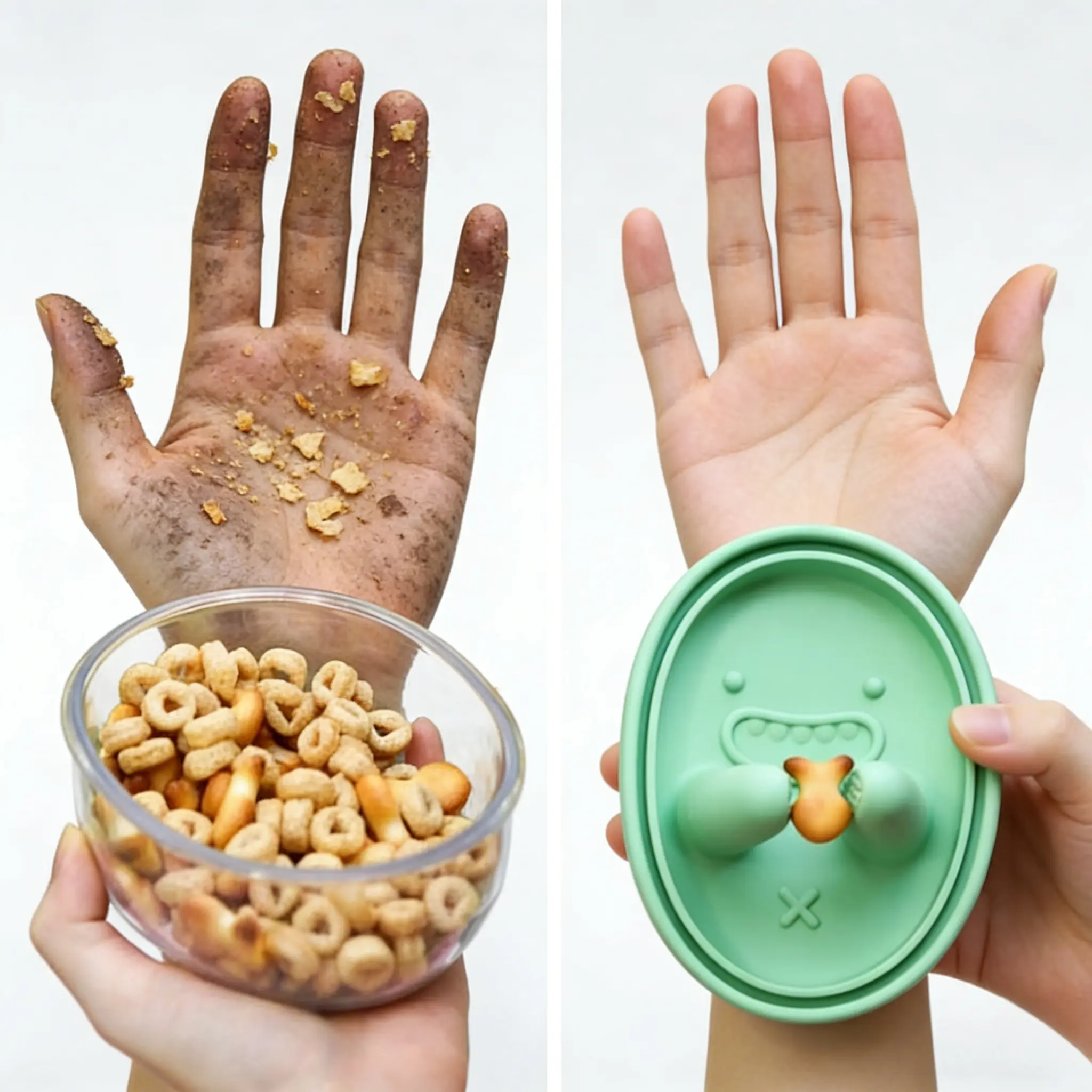 Leak-Proof Silicone Snack Box with Finger Cot Lid - TikTok Shop