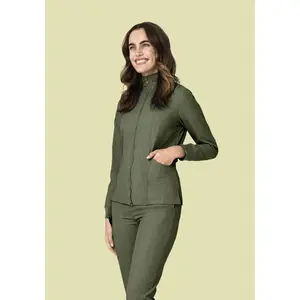 Women's Modern Scrub Jacket Heather Olive Women's Modern Scrub Jacket Heather Olive