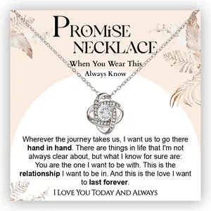 Promise Necklace For Her, Promise Necklaces Gifts For Women, Promise Knot Necklace For My Wife, Promise Necklaces Gift For Soulmate Girlfriend Wife Finacee, Anniversary Christmas Birthday Gift For Her