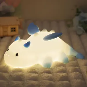 Cute Dragon Night Light, Soft Silicone LED Lamp with 8 Color Changing Lights, Touch Control Bedside Light, Kids Bedroom & Nursery Decor, Birthday & Christmas Gift