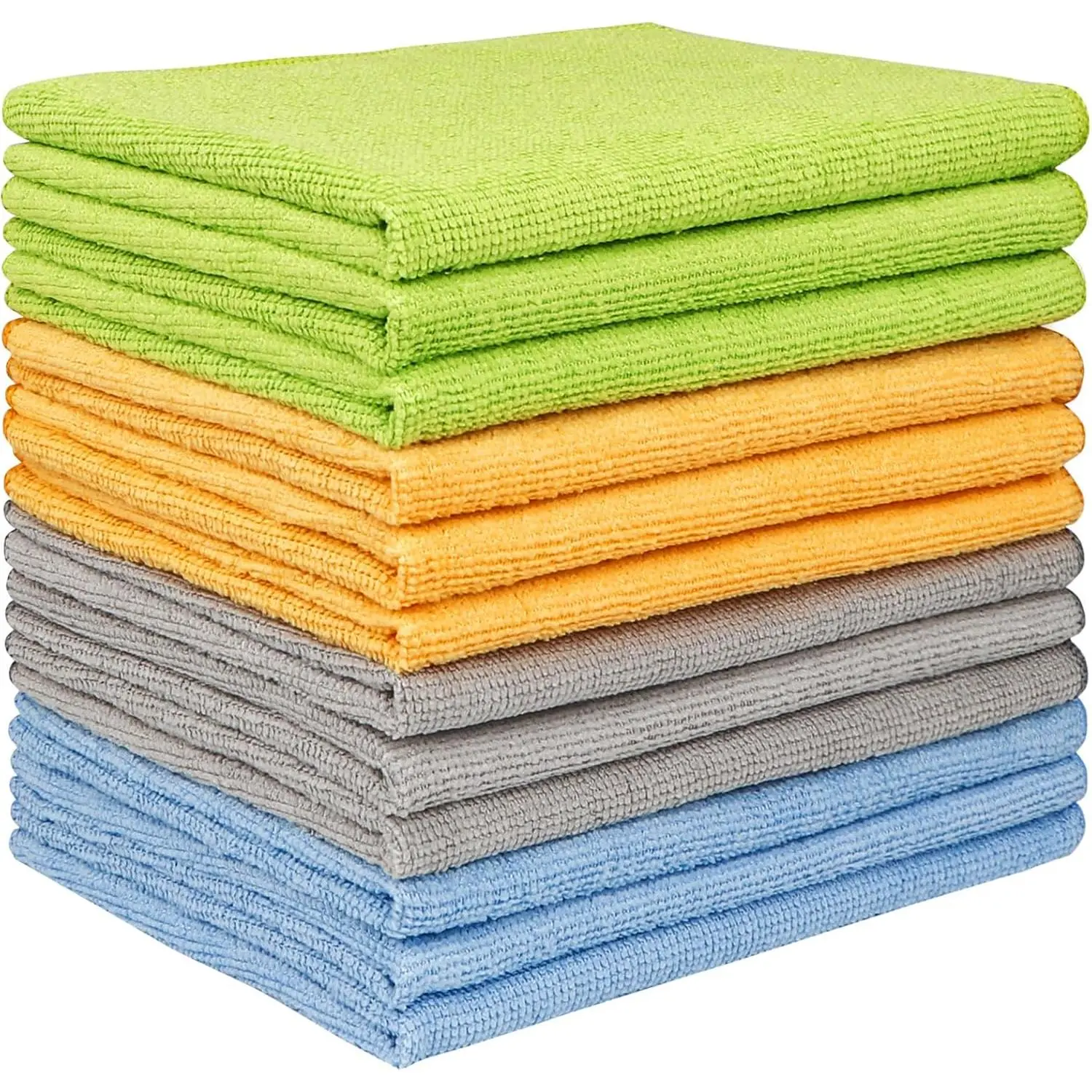 Microfiber Cleaning Cloth for Car, 12in.x16in Car Microfiber Towels, Soft & Absorbent Cleaning Cloth, Premium Wash Cloth for House, Kitchen, Car, 12PK