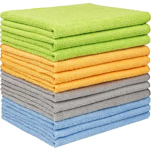 Microfiber Cleaning Cloth for Car, 12in.x16in Car Microfiber Towels, Soft & Absorbent Cleaning Cloth, Premium Wash Cloth for House, Kitchen, Car, 12PK