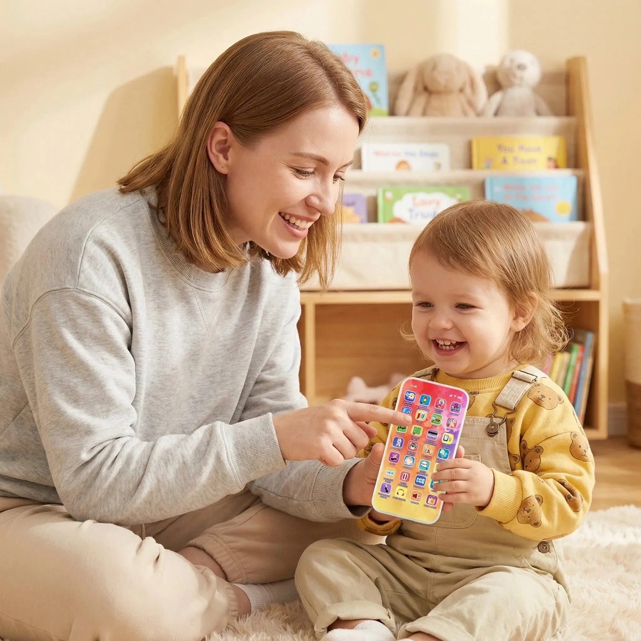 【Back to School】- Kids First Smart Phone Toy for Ages 1-6 | Screen-Free Educational Toy with 28 Interactive Keys, Music, Stories & Pretend Call | Montessori Talking Toy for Early Learning and Parent-Child Interaction