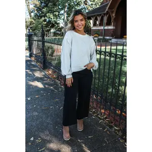 Phoebe Scuba Crewneck Pullover • Heather Grey - FINAL SALE