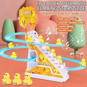 Kids Electric Duck Climbing Stair Toy, Interactive Educational Track Game, Fun Slide Puzzle for Children, Safe & Durable Design