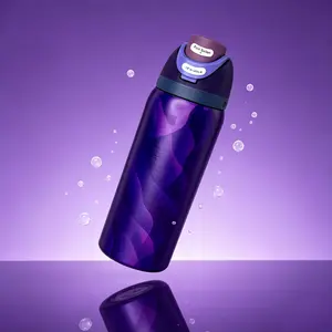Stylish Purple Wave Owala 32oz FreeSip Vacuum Insulated Water Bottle, BPA-Free Flip Straw Travel Mug, Perfect Birthday Gift for Teens, Sports Lovers & Office Workers
