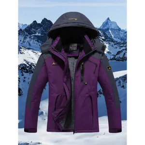 Women's Waterproof Windproof Hooded Jacket - Winter Snow Ski Parka, Multi-Pocket Outdoor Hiking Coat, Autumn/Winter Sports Windbreaker