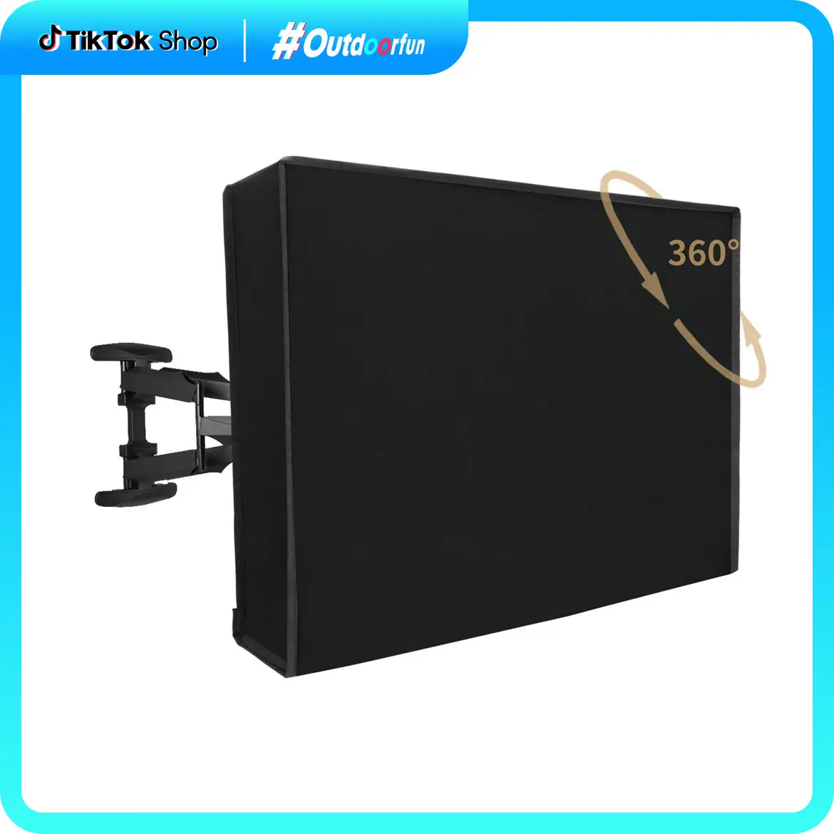 【SummerVibes】Easy-Going Waterproof Outdoor TV Cover with Bottom Cover, Thick Fabric, Dustproof and Weatherproof TV Cover with Remote Control Pocket