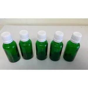 1 oz green essential oil bottle with eurodrop tamper evident cap bundle of 5 units Glass Organiser