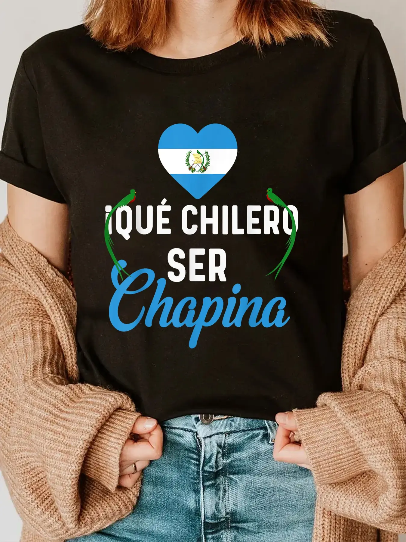 100% cotton Guatemalan Flag Map Guatemala Que Chilero Ser Chapina Girl T-Shirt casual Fashion graphic tees for women women graphic shirts