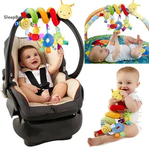Toddlertoys Baby Plush Hanging Toys, Cartoon Cute Animals Shapes Prams Stroller Bed Spiral Activity Hanging Toys, Colorful Soothing Toys—15.75 in  7.87 in  11.42 in
