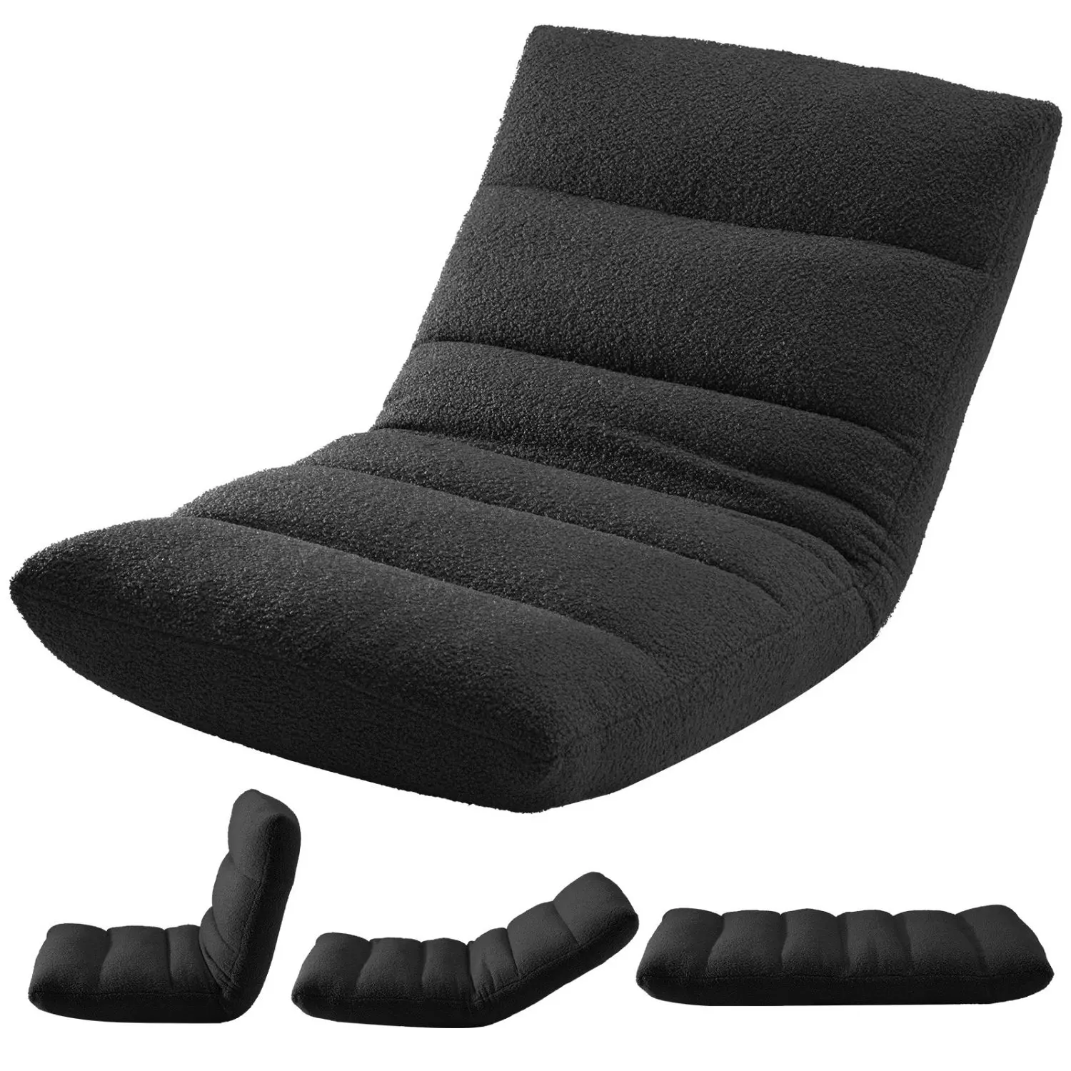 Adjustable  Floor Chair, Padded Gaming Sofa Chair, Transformable Folding Sleeper Lounge, High Back Lazy Sofa, Great for Reading, Gaming, Meditation Adjustable Floor Chair with Memory Foam, Folding Gaming Chair and Sleeper Bed
