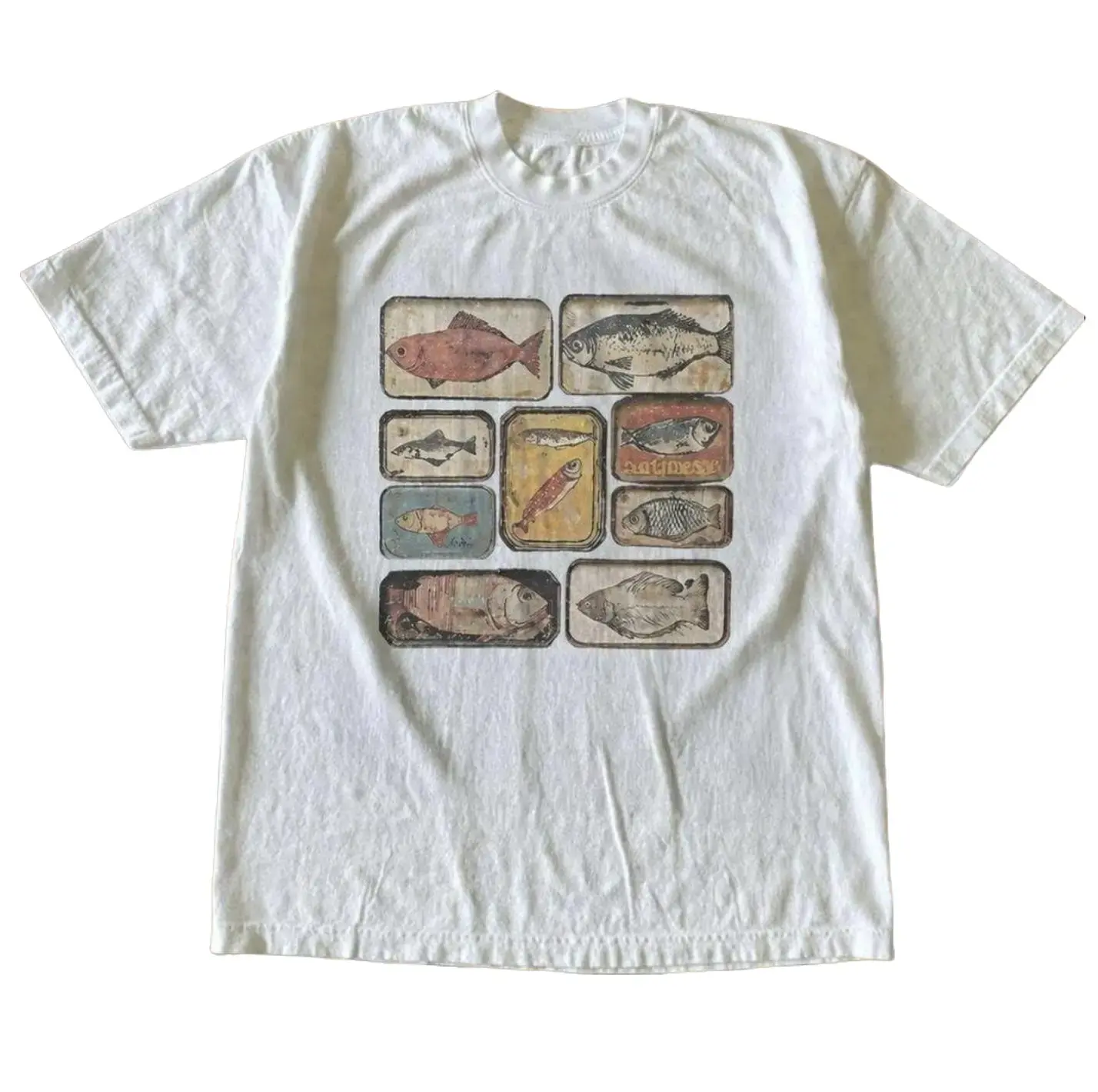 Gildan Men's and Women's T-shirt, Fish Graphic T-Shirt Womenswear Summer Casual Shortsleeve Streetwear Top