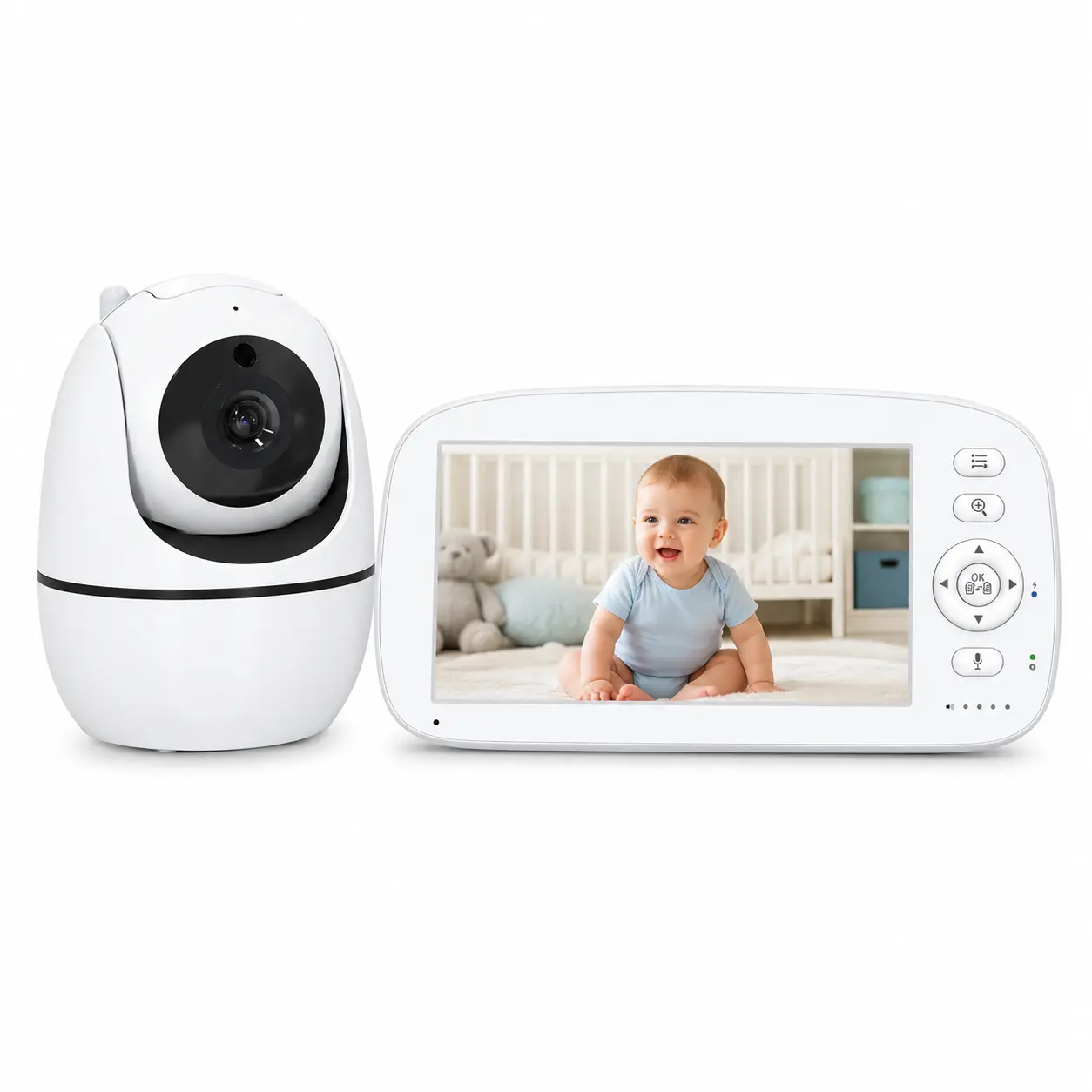 No WiFi Baby Monitor 5" Screen, 720P Video Baby Monior with Camera and Audio, 30-Hour Battery, Pan-Tilt-Zoom, Night Vision, VOX, 2-Way Talk, Long Time Battery and Long Range