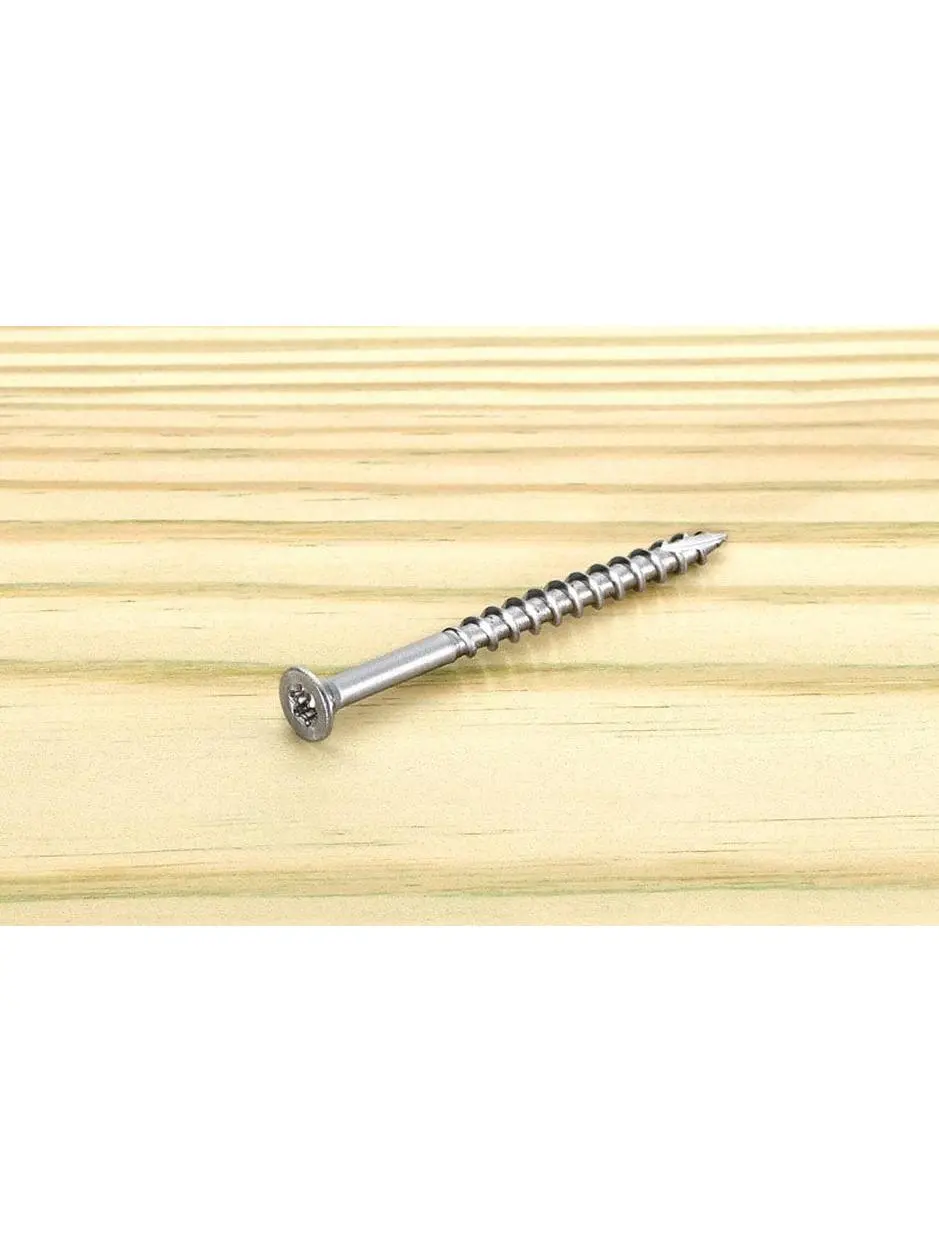 Starborn 5001447 Self-Tapping Countersink Deck Screws, No.10 x 2-1/2 in. Coarse Star Flat Head Stainless Steel, Extra Deep Recess, Type 17 Auger Tip, Indoor/Outdoor Use, Pack of 250, Countersink Screws, Indoor Or Outdoor