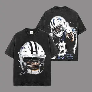 CeeDee Lamb Big Face DeeBo #8 Unisex Acid Washed 100% Cotton T-Shirt, Playmaker Jr. Fan T-Shirt, CeeDee Gang T-Shirt, Sunday Football Shirt, Game Day Shirt
