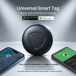 Bluetooth dual-system location tracker for iOS/Android, compatible with Apple's 'Find My' and Google's 'Find Hub', Bluetooth tracker, pet locator, Smart tracking tag, suitable for keys, wallets, elderly people, pets, etc.