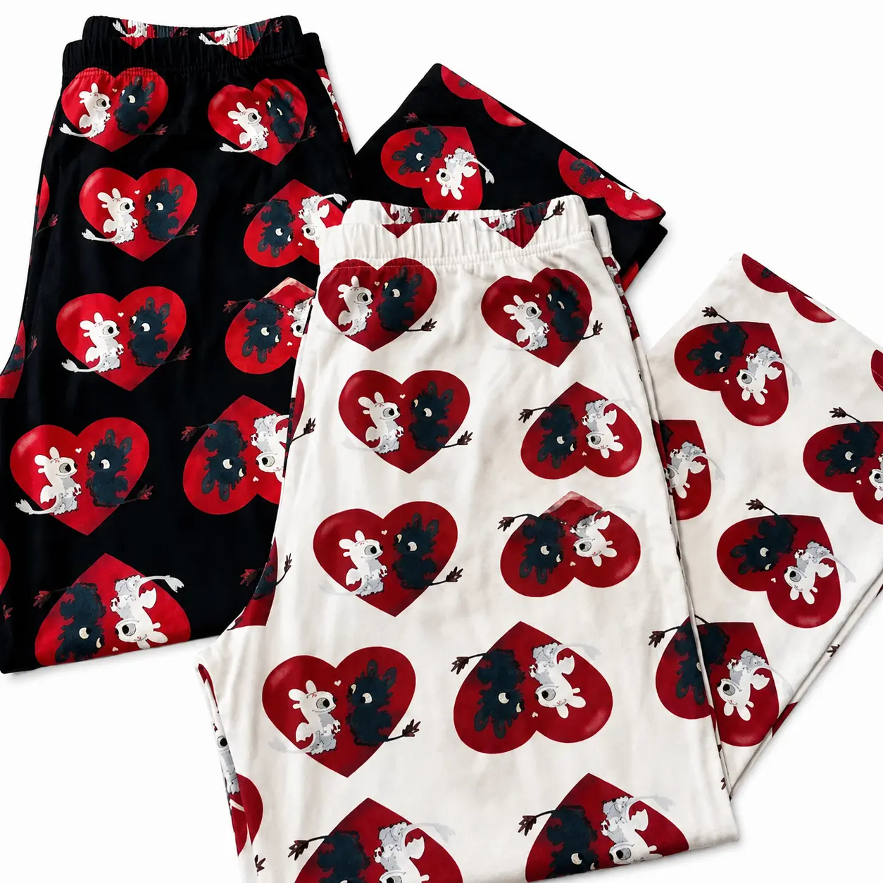 Couple Cozy Dragon Pajama Pants, Cute Dragon Print Lounge Bottoms for Relaxing Nights, Unisex Matching Sleepwear for Couples