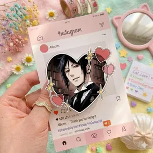 Cute Anime Library Heart Phone Grip, Kawaii Male Character Magnetic Pop Holder, Trendy Phone Accessory for Teens & Fans