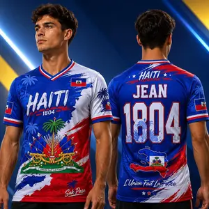 Personalized Haiti Jersey, Haitian Football Shirt, Caribbean Pride Soccer Jersey, Custom Name & Number Fan Tee, Haiti Flag Apparel