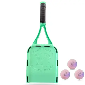 Pooch Paddle - Dog Fetch Toy with Ergonomic Black Grip & 3 Balls Durable ABS Plastic Clean Scoop Design Powerful Ball Launches Fun Outdoor Play for Dogs