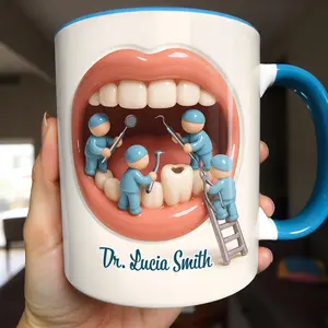 Dental Professional Mug Personalized Custom Accent Mug Dentist Gift Teeth Lover Gift Dental Hygienist Gift Orthodontist Gift Funny Dental Coffee Cup for Him Her Oral Care Gift Unique Dental Clinic Gift Idea