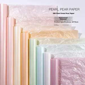Waterproof pearlescent pear paper, round bouquet lining wrapping paper material, flower wrapping paper for cake shops, floral materials, raffia paper DIY