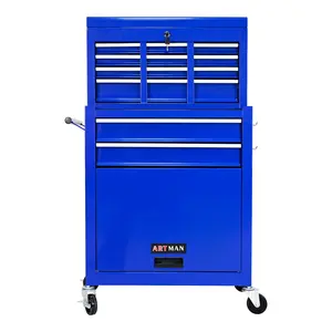 ARTMAN High Capacity Rolling Tool Chest with Wheels and Drawers, 8-Drawer Tool Storage Cabinet--BLUE