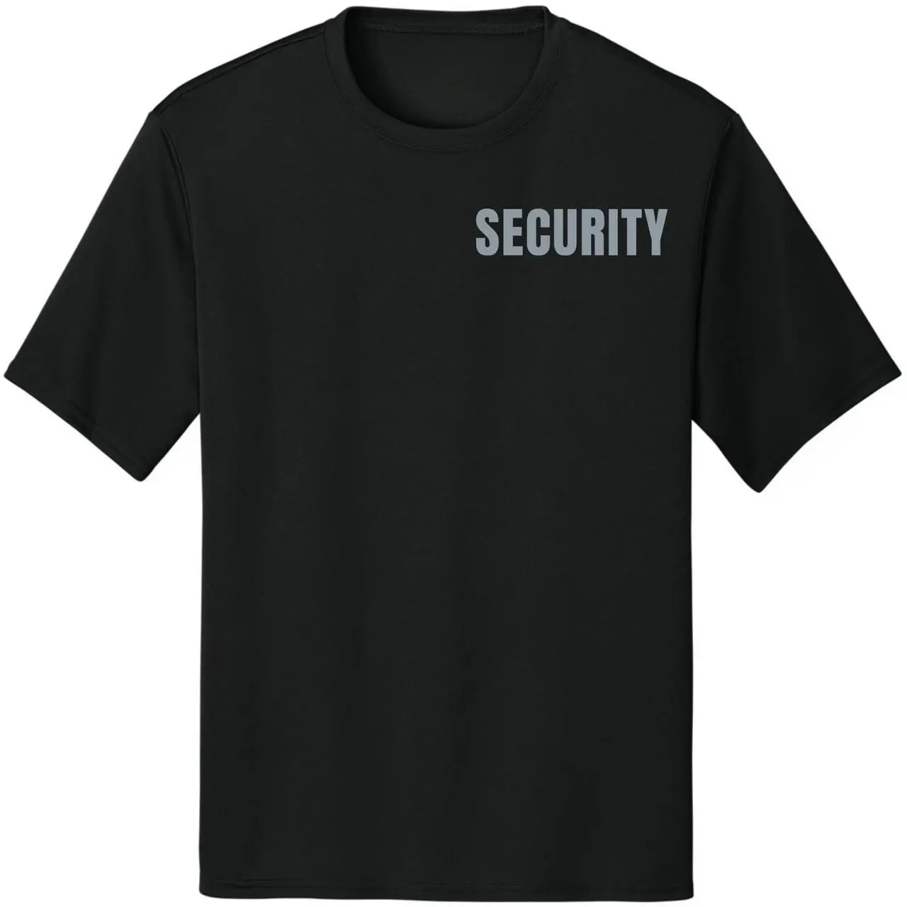 Moisture Wicking Security Printed T-Shirt | 100% Polyester Crewneck Uniform Guard Agent Shirt Sleeve Shirt